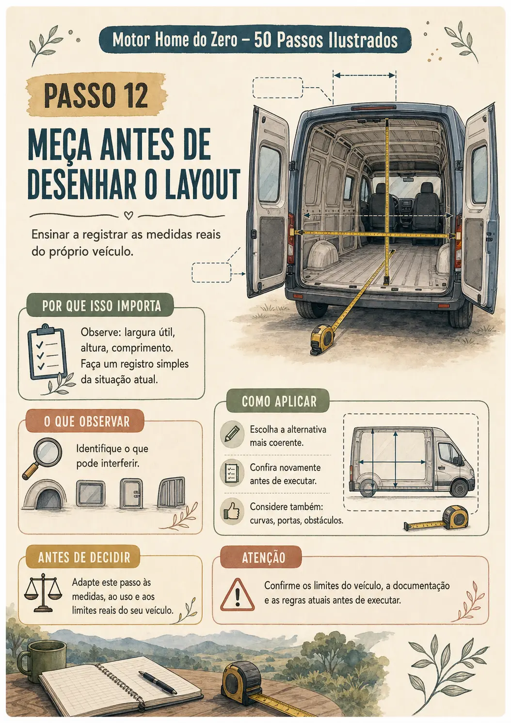 Passo 12: meça antes de desenhar o layout