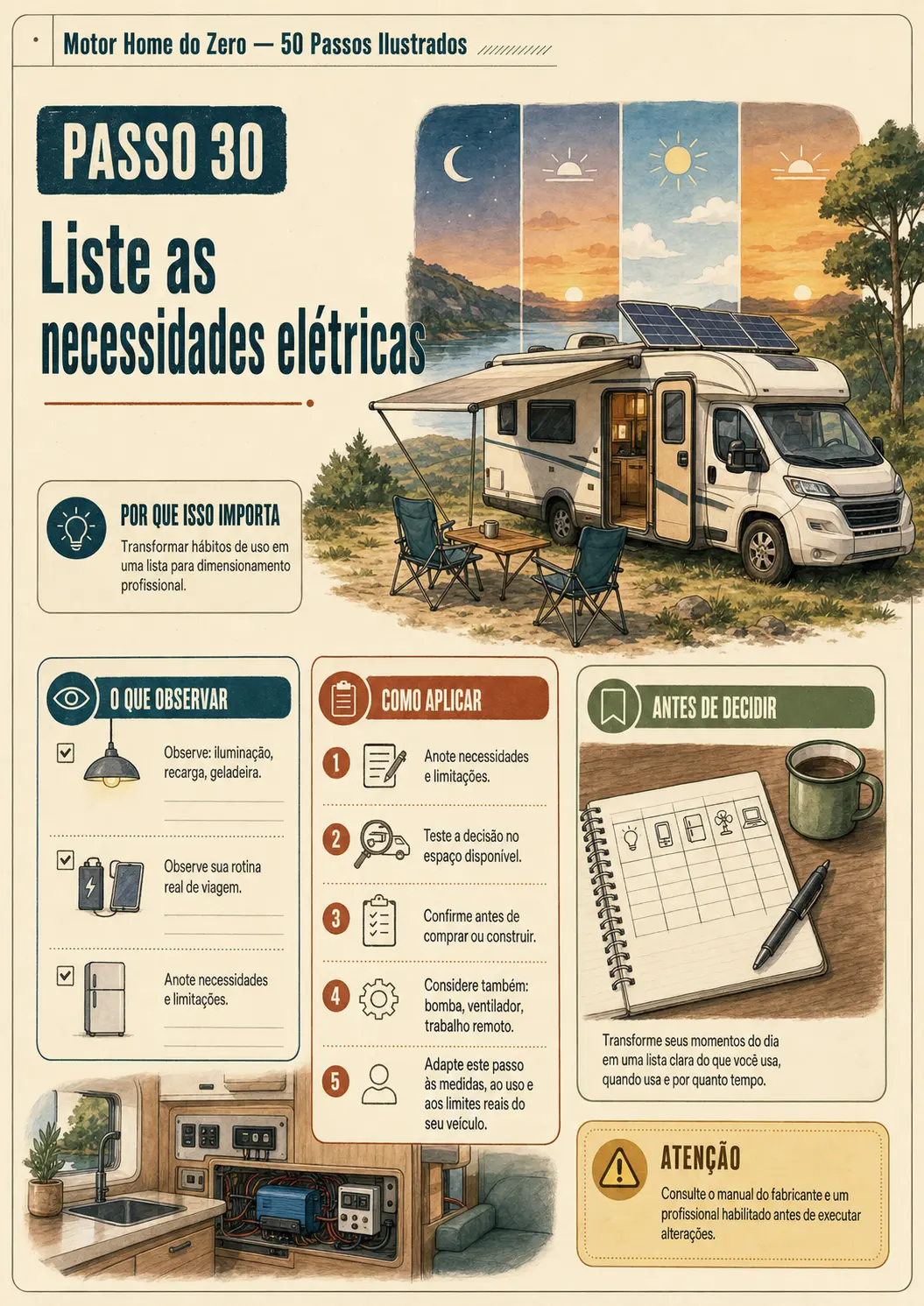 Passo 30: liste as necessidades elétricas